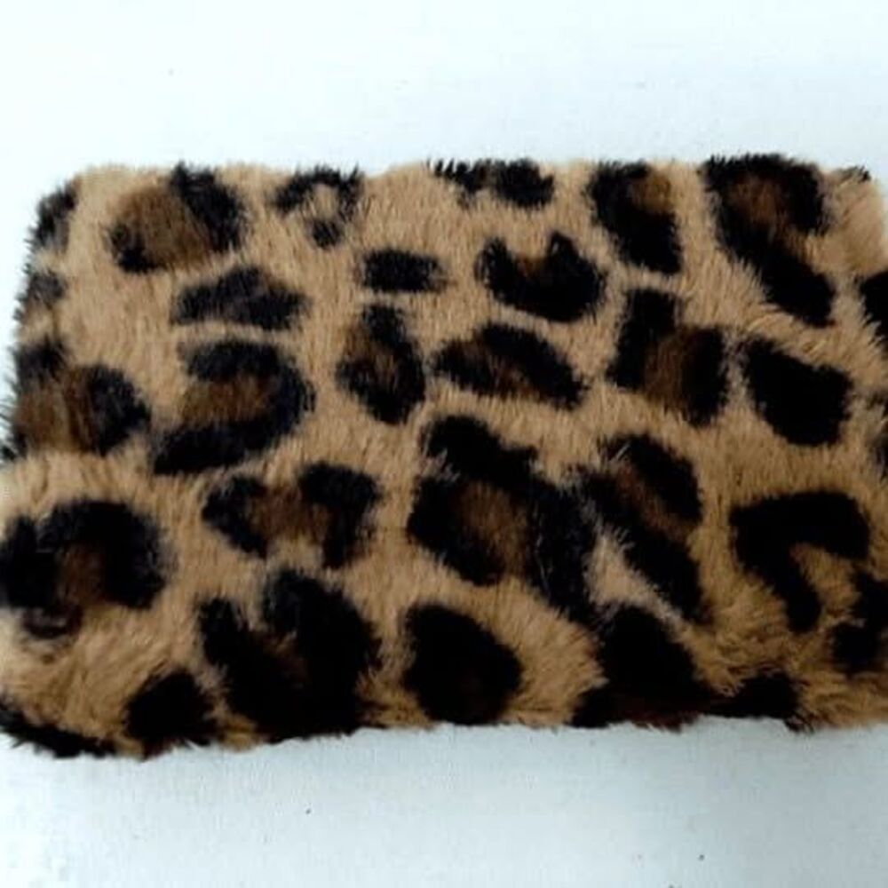 Women's Handbag/Purse/Wallet - Leopard Print Faux Fur Wallet - Brown/Multi